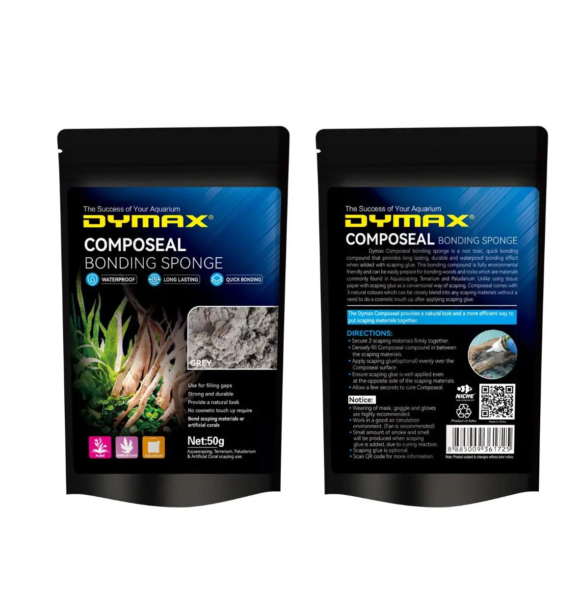 Dymax Dark Grey Composeal Bonding Sponge, 25G Dymax