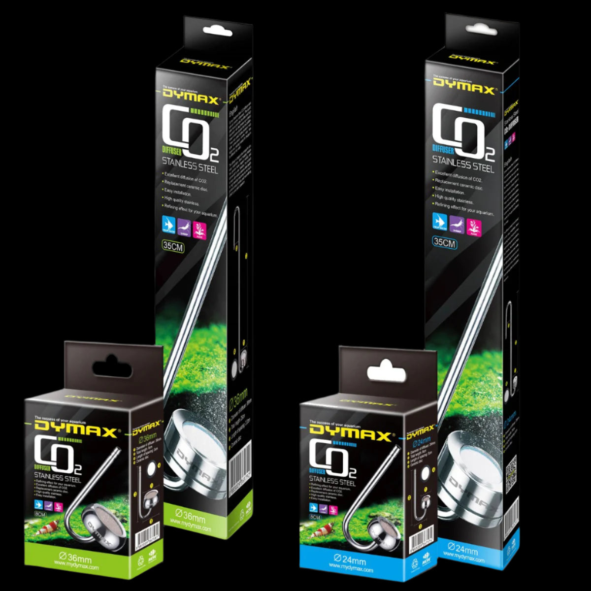 Dymax Stainless Steel CO2 Diffuser (24mm-D / 20cm-L)