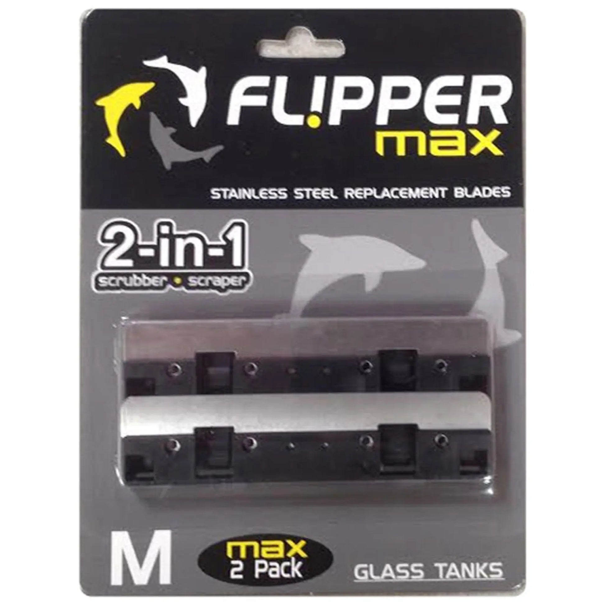 Flipper Max Float Stainless Steel Replacement Blades for Glass Aquariums 2 Pk Flipper