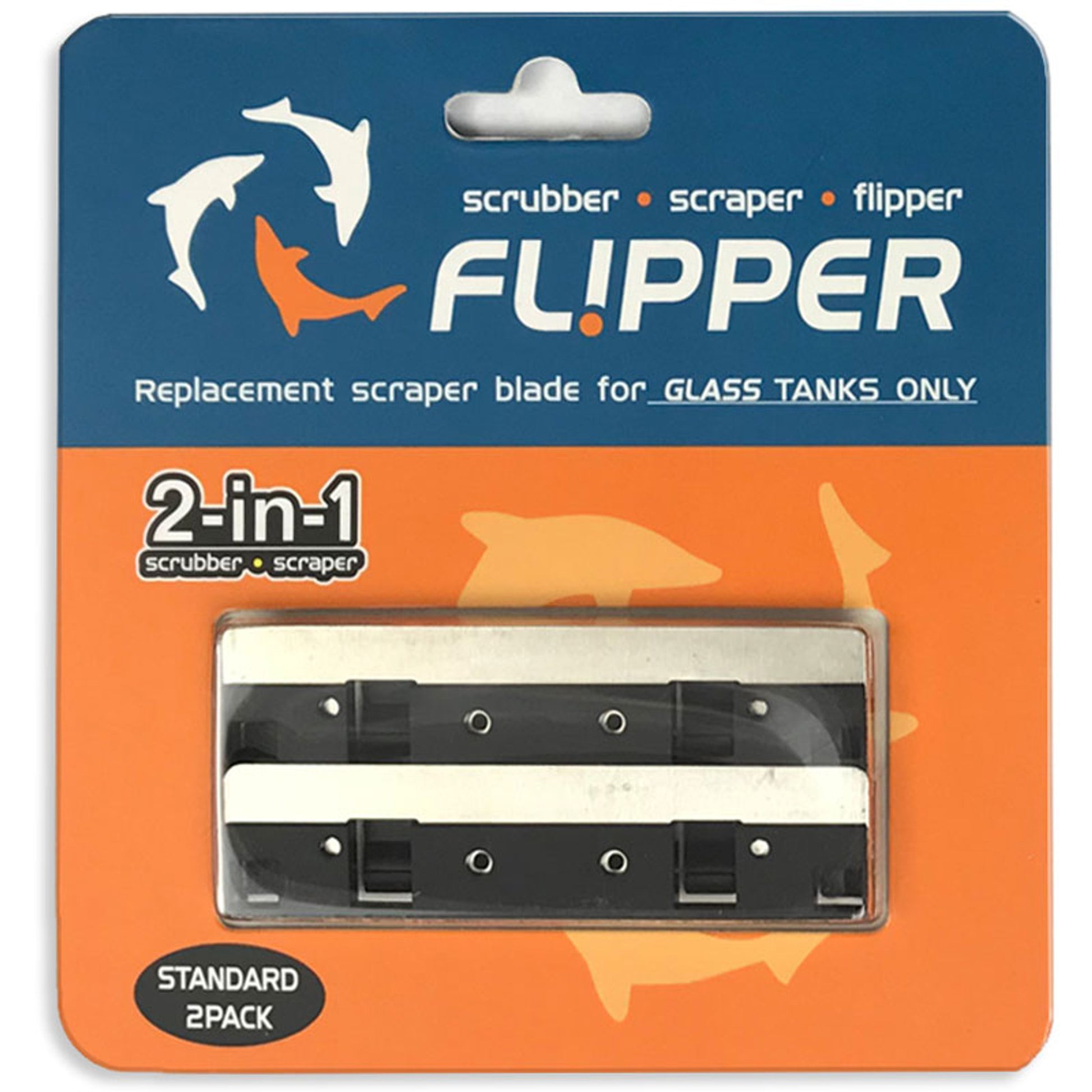 Flipper Standard Float Stainless Steel Replacement Blades for Glass Aquariums 2 Pk Flipper